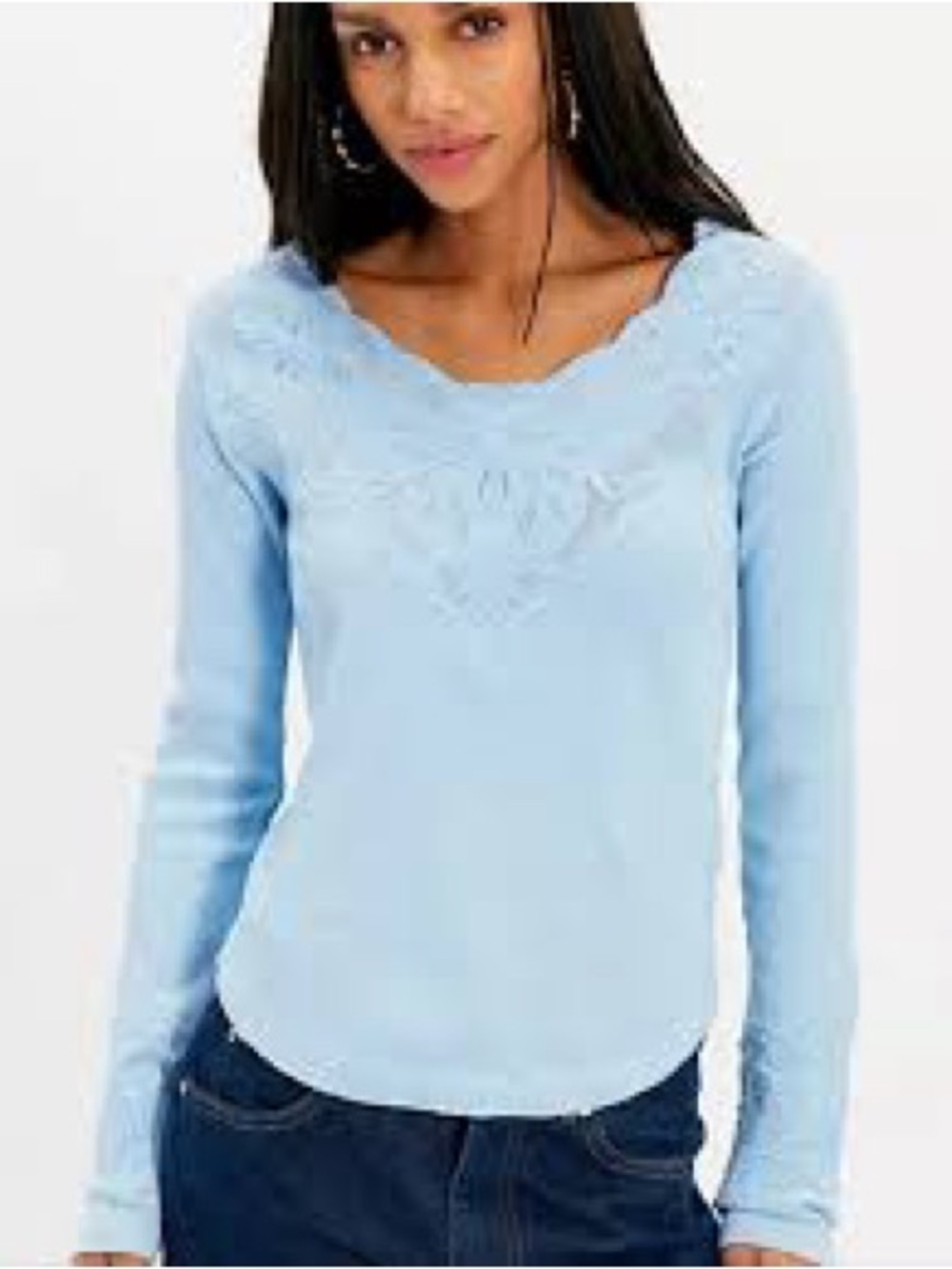 Free People butterfly cuff thermal tee size medium new with tags $98 retail
